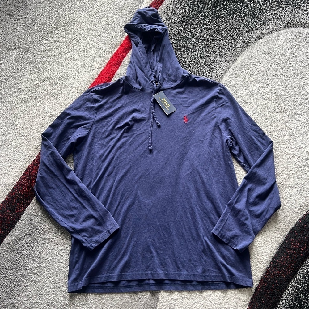 Polo Ralph Lauren Navy Lightweight Hooded Sweater